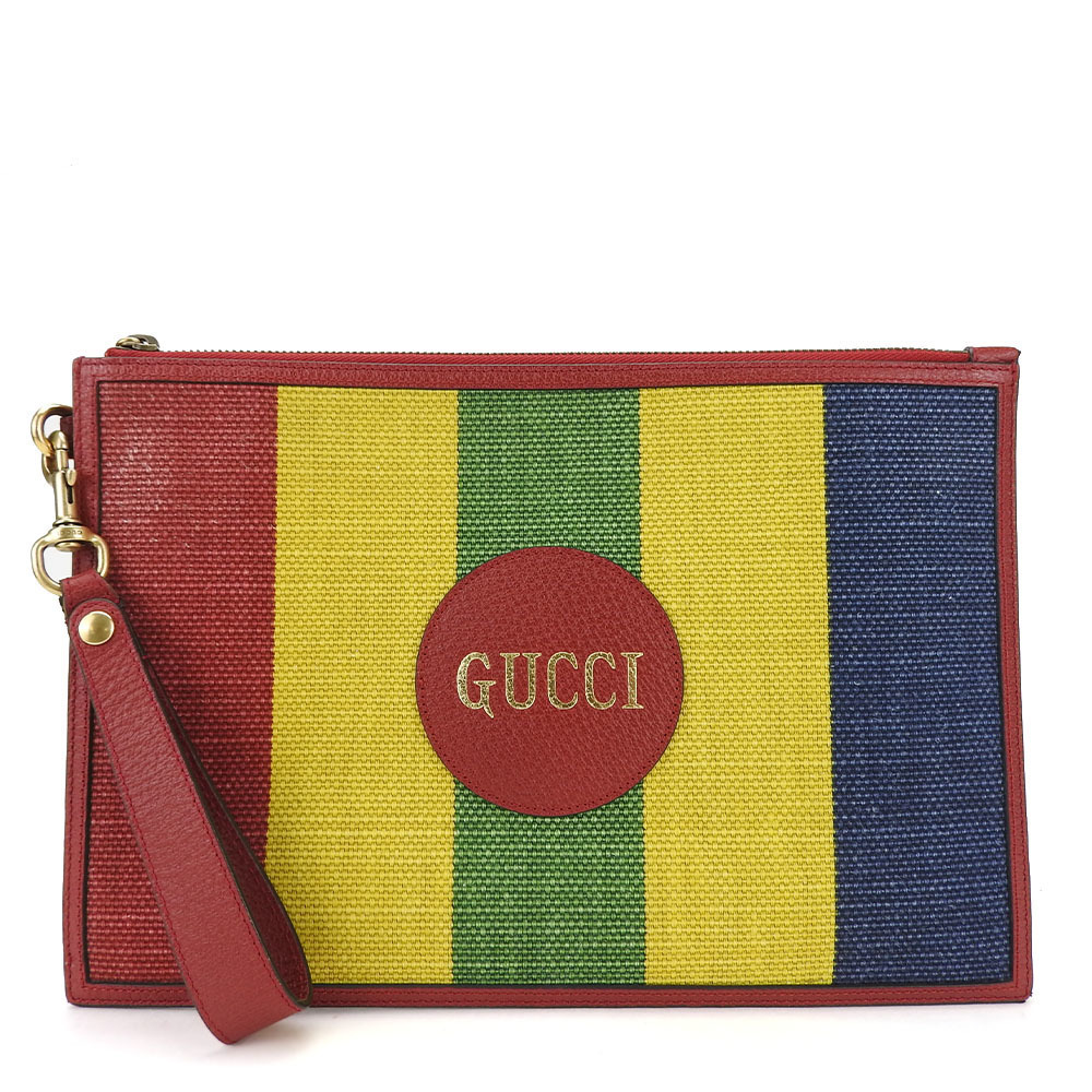 Gucci GUCCI Clutch Bag Canvas Leather Baiadera Canvas Clutch Bag 625602